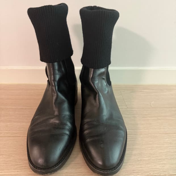 로우클래식 니트 앵클 부츠