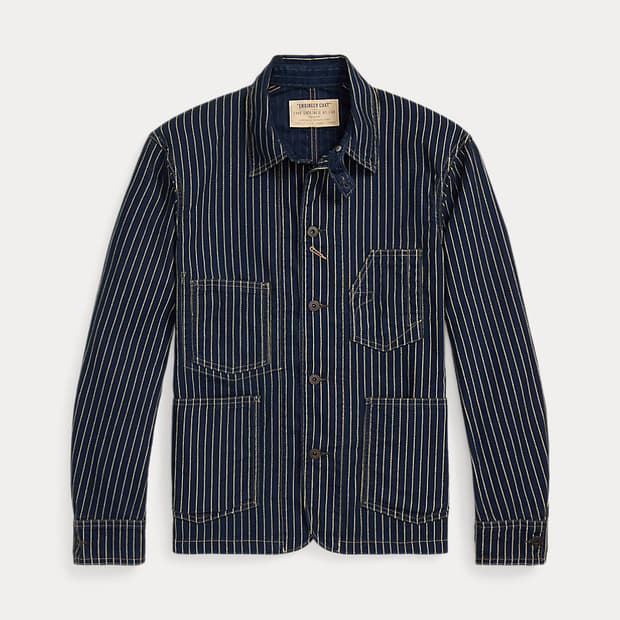 rrl 25ss 스트라이프 엔지니어 코트 와바시 커버올