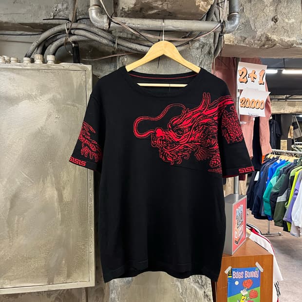 빈티지 반팔니트 블랙 #csz2952