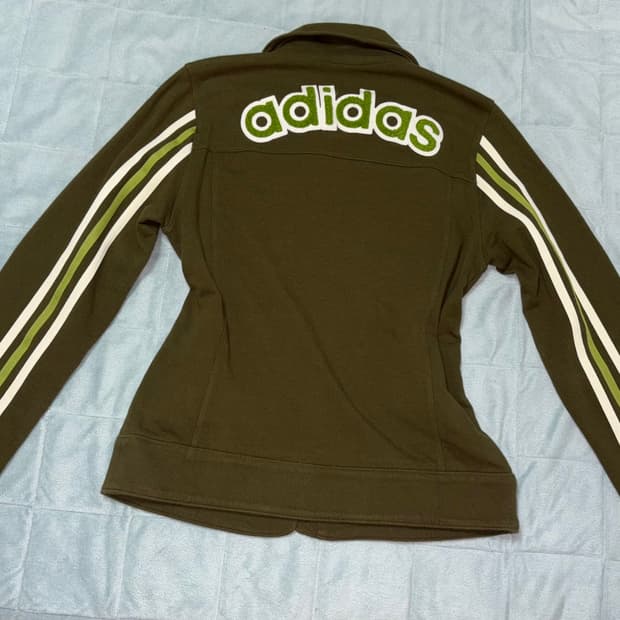 아디다스 y2k 백로고 카라 집업 자켓
