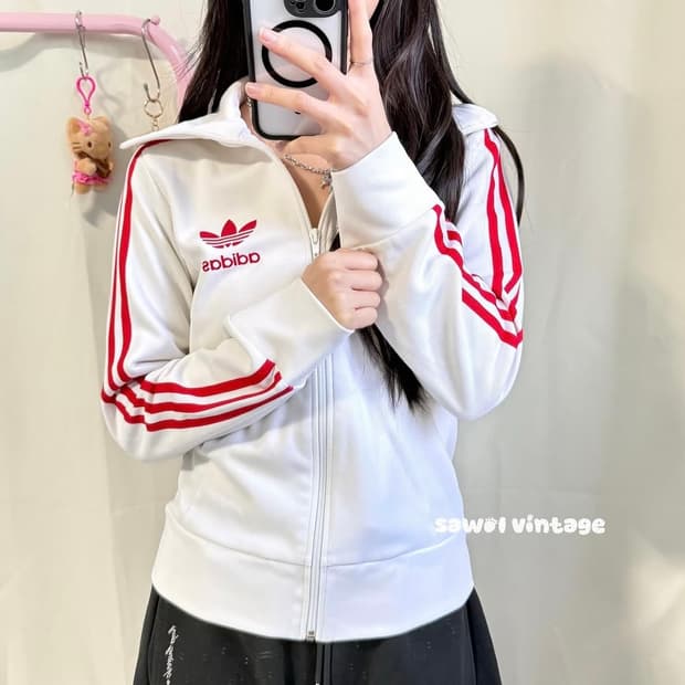 어디다스 화이트+레드 흰빨 올드스쿨 져지