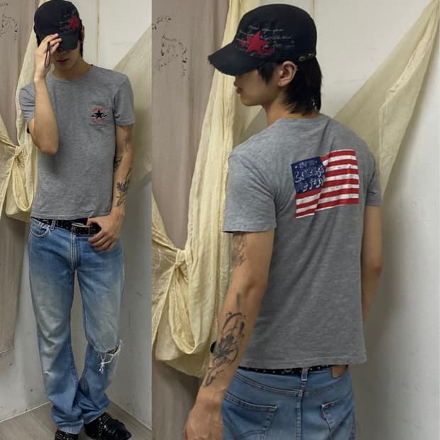 Converse Back OldGlory Print Slim Tee