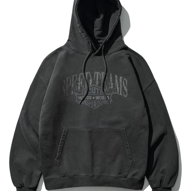 에즈카툰 스피드 피그먼크 후드 딥그레이 M사이즈 워싱 페이딩