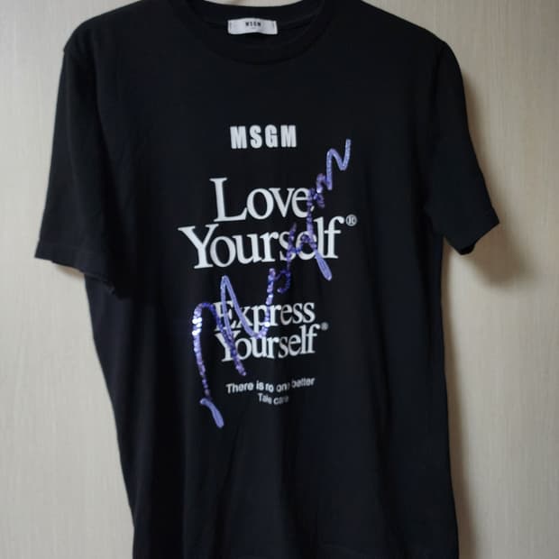(정품) msgm 스팽글 티셔츠 반팔 (14세) 55 여성