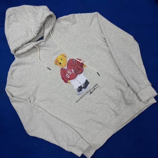 폴로랄프로렌 라이트 그레이 폴로베어 후드티