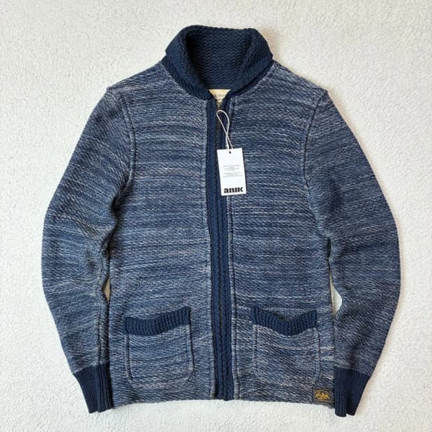 데님앤서플라이 00's 숄카라 니트 집업 PN6120