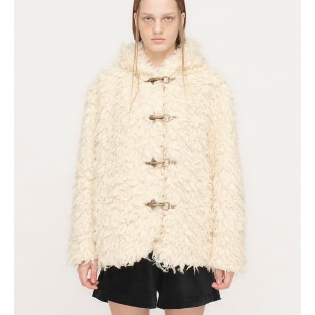 오픈와이와이 openyy 시어링 퍼 후드 더플자켓