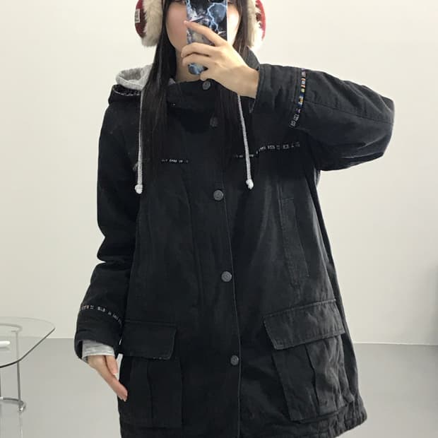 Titicaca Cotton Black Mini Coat