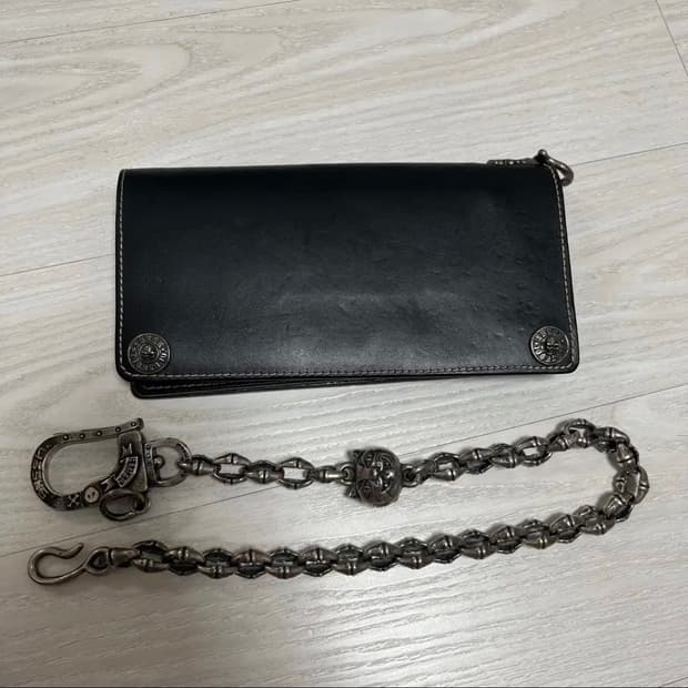 신트리플식스 말가죽 지갑 + 실버 월렛 체인 / 체인 지갑, 트러커 월렛