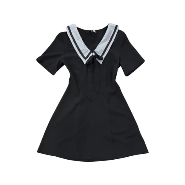 H&M 블랙 세일러 원피스