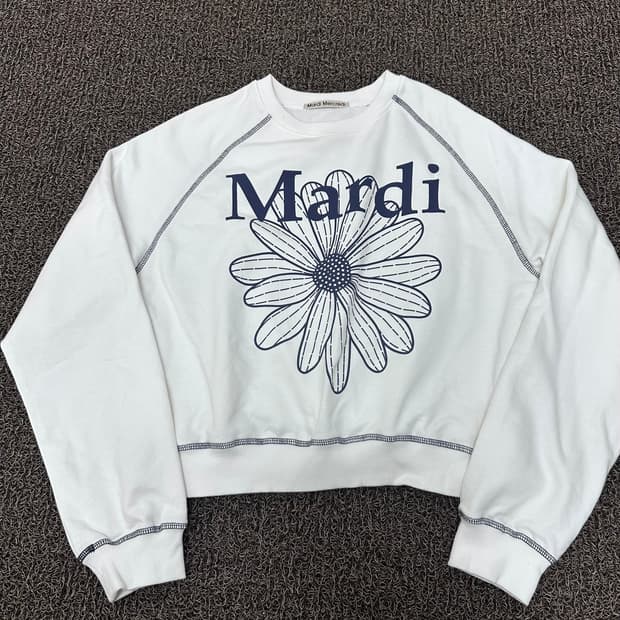 마르디 메크르디 여성 플라워 맨투맨 화이트 F