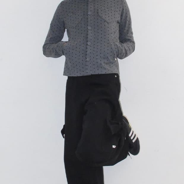 Ronron heart pocket dot hooded cardigan