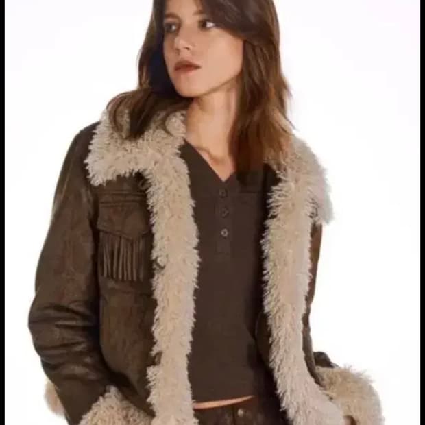 오운서 런웨이티켓 무스탕 웨스턴 빈티지 스웨이드 파이톤 자켓