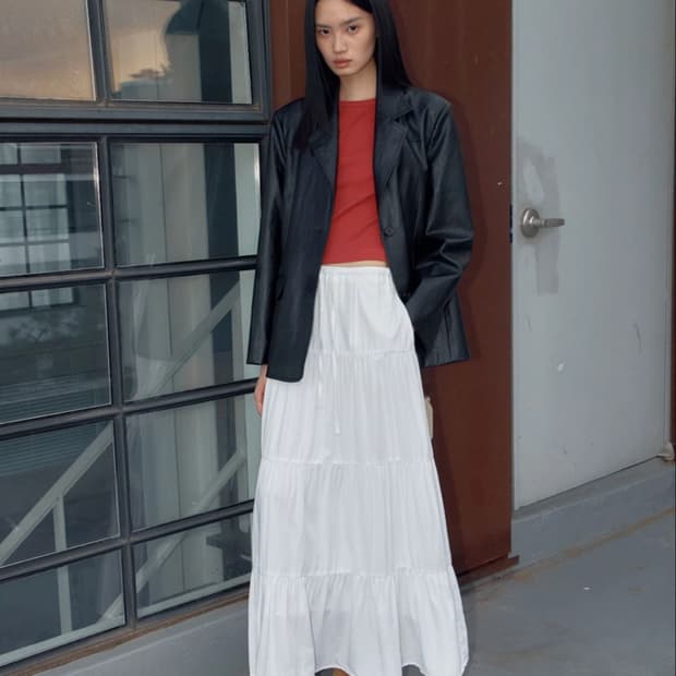 38컴온커먼 셔링 스커트