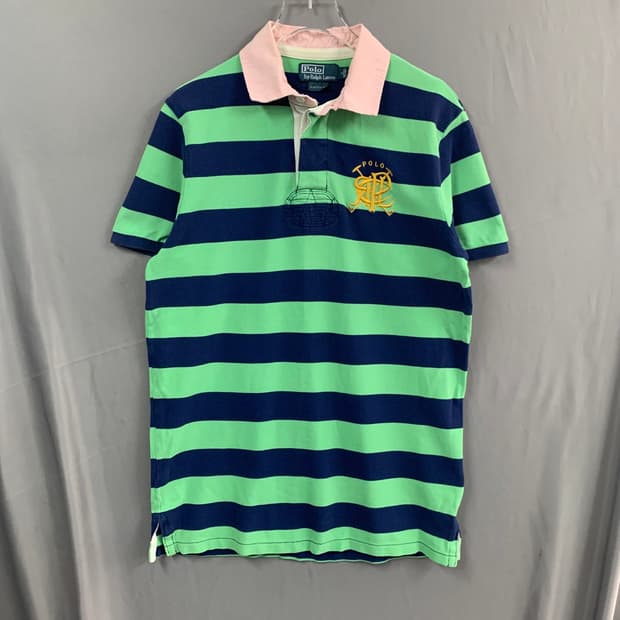 M 폴로랄프로렌 커스텀핏 스트라이프 럭비 PK 반팔 카라티