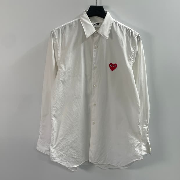 꼼데가르송 와펜 화이트 긴팔 셔츠 (on.182)