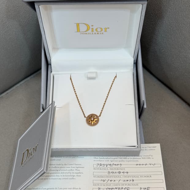 디올 로즈드방 네크리스 다이아 목걸이 