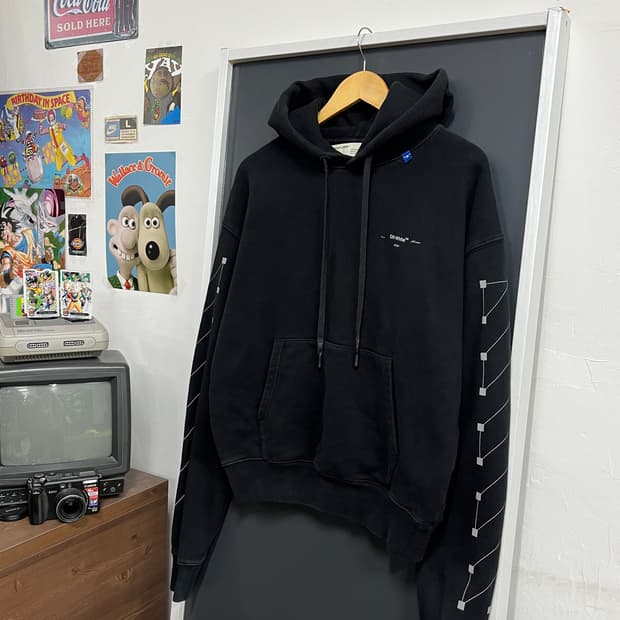 20fw OFF white 오프화이트 백본 애로우 백로고 풀오버 후드티