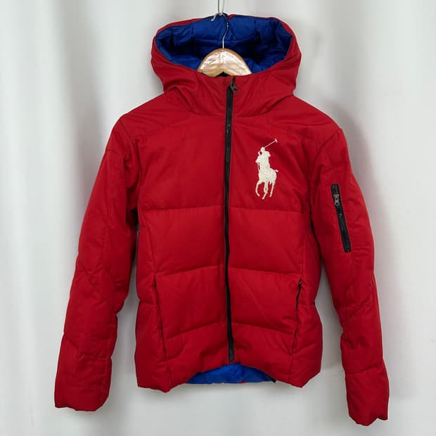   폴로랄프로렌 여자 후드 패딩 오리털 레드 (실측96)