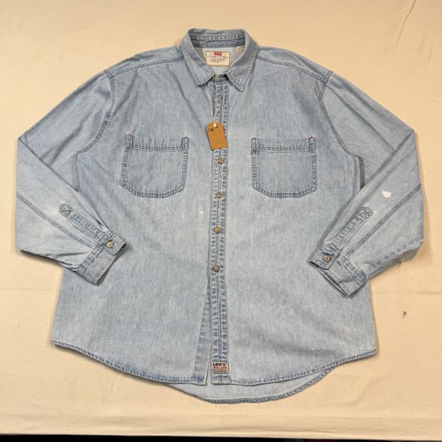XL) 리바이스 투포켓 워크 데님 셔츠 자켓 T버튼 타입 L80