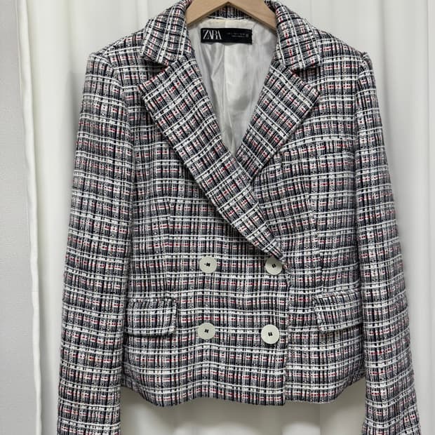 ZARA 자라 체크 트위드 자켓