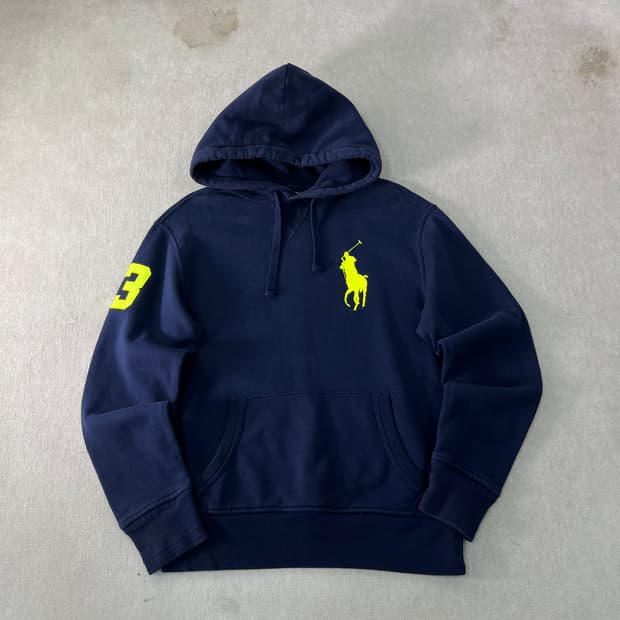 95 폴로랄프로렌 빅포니 네이비 3라인 후드티 