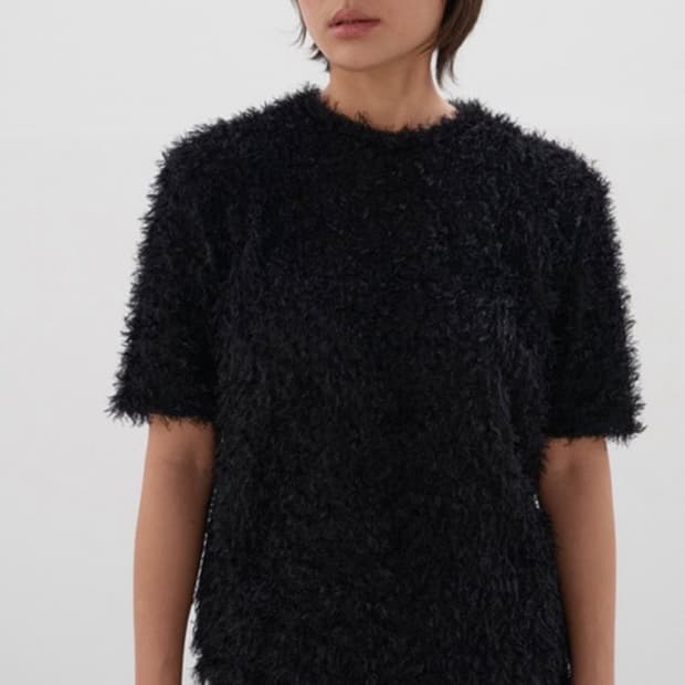 Teak 티크 부클 니트 탑 블랙 새상품