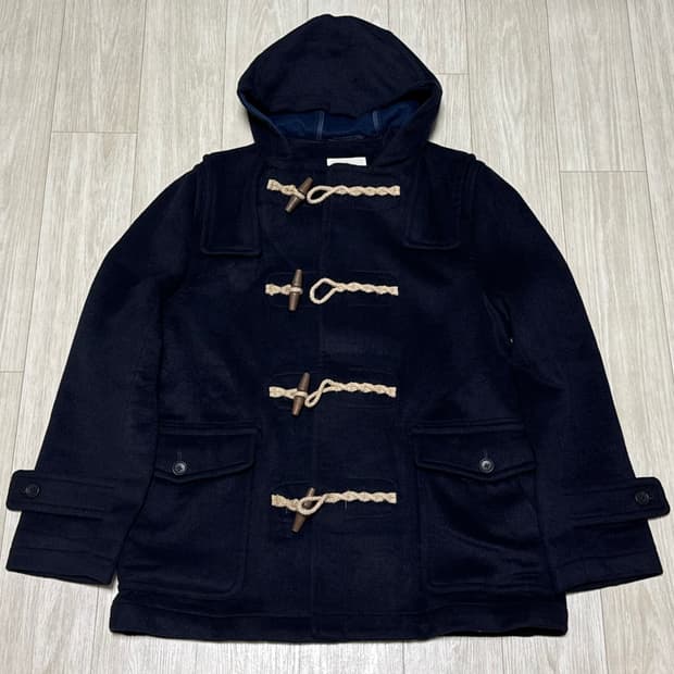 네이비 더플 하프코트 