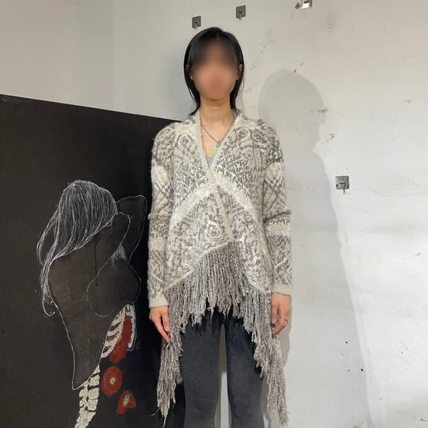 아베크롬비 오리엔탈 에스닉 프린지 로브 가디건 M