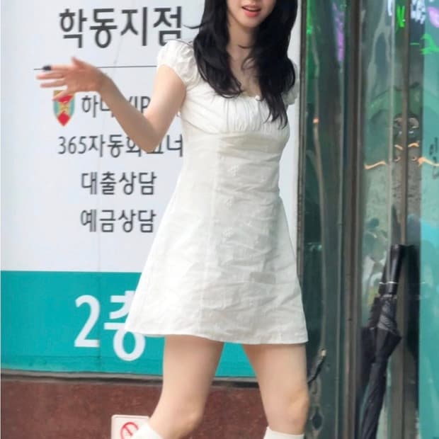 루루서울 cream rose mini dress원피스(카리나 착용)