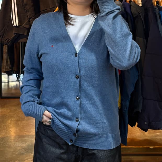 타미힐피거 딥블루 가디건