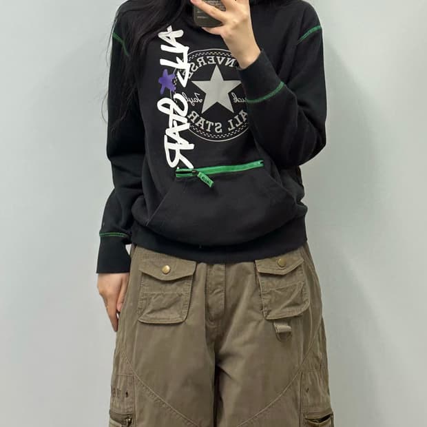 컨버스 y2k 와투케 스타 블랙 후드티