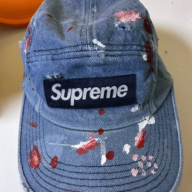 슈프림 워시드치노 캠프캡 커스텀 23FW