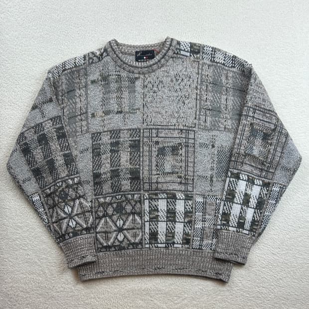 패치워크 빈티지 니트