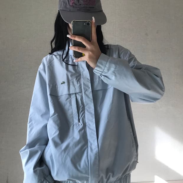 라코스테 연하늘 블루종 자켓