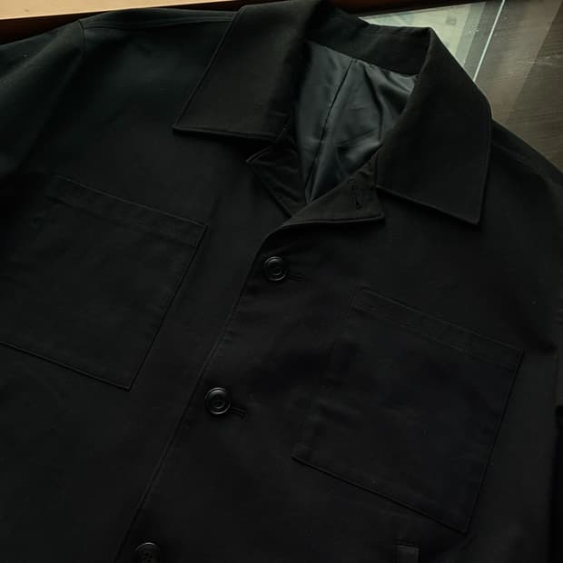 (XL) 드로우핏 미니멀 투포켓 카라 블루종 자켓 BLACK 판매