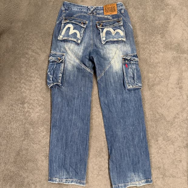 [정품/30] EVISU 에비수 데님 카고 팬츠