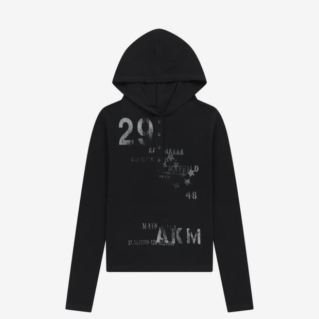 아캄 Numbering Hooded Long Sleeve 1사이즈 블랙
