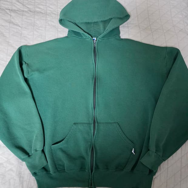 [XL] 90s 빈티지 러셀 애슬레틱 그린 후드집업 ver. 굿컨디션
