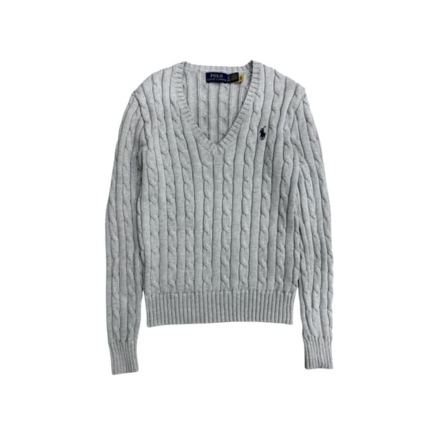 폴로 랄프로렌 여자 여성 우먼스 브이넥 케이블 니트 xs