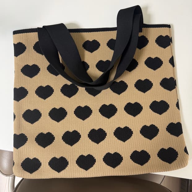 일본 하트 니트 숄더백