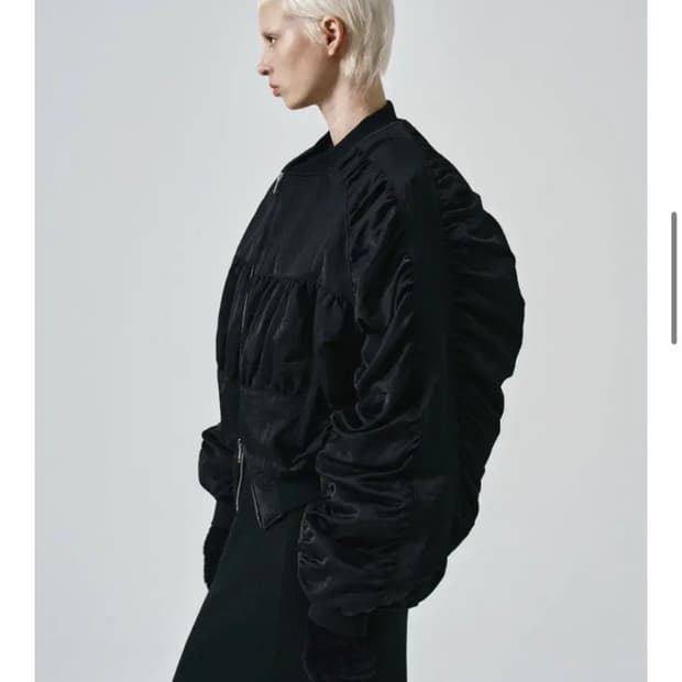 노이어포우먼 셔링 블랙 블루종 봄버 항공 점퍼 자켓