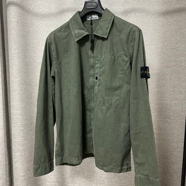 25SS 스톤아일랜드 올드이펙트 오버셔츠 머스크그린 (XXL) 
