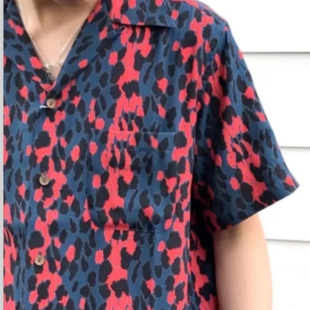 와코마리아 레오파드 하와이안 셔츠