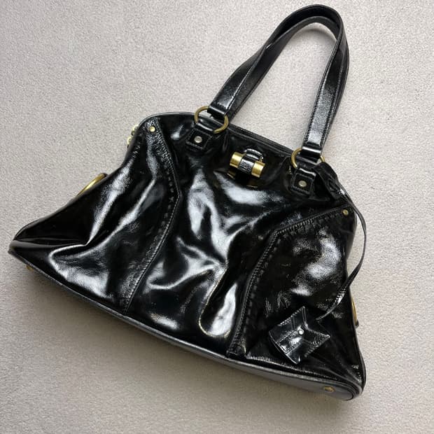 생로랑 레더백 - 숄더백  (블랙유광)