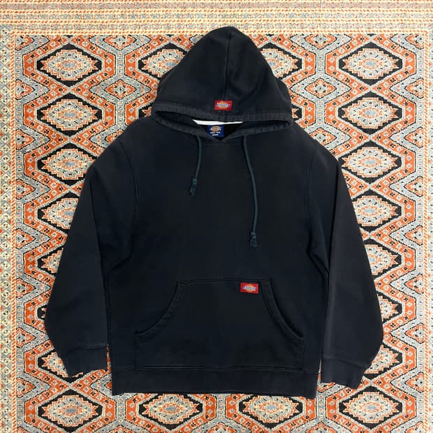 디키즈 블랙 무지 기모 후드티셔츠 여성M