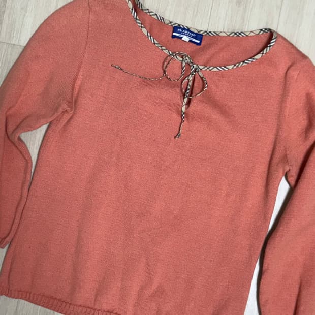 버버리 블루라벨 다홍 7부 니트