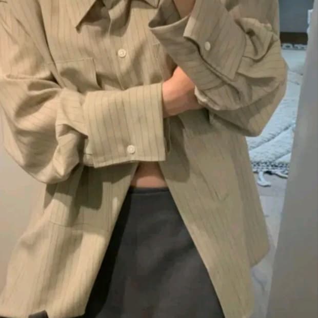 리본빛 마지 울 셔츠 