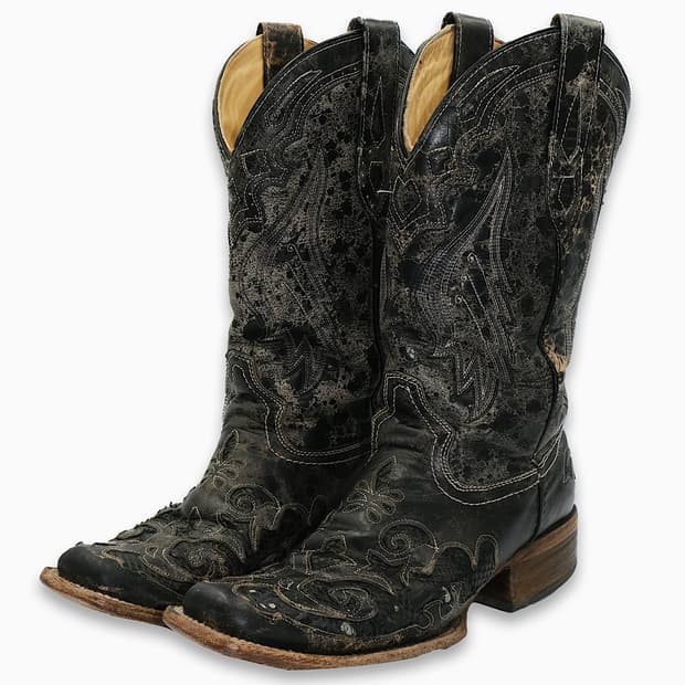 코랄(CORRAL)스퀘어토 웨스턴 레더 부츠 8.5H265 BT26502