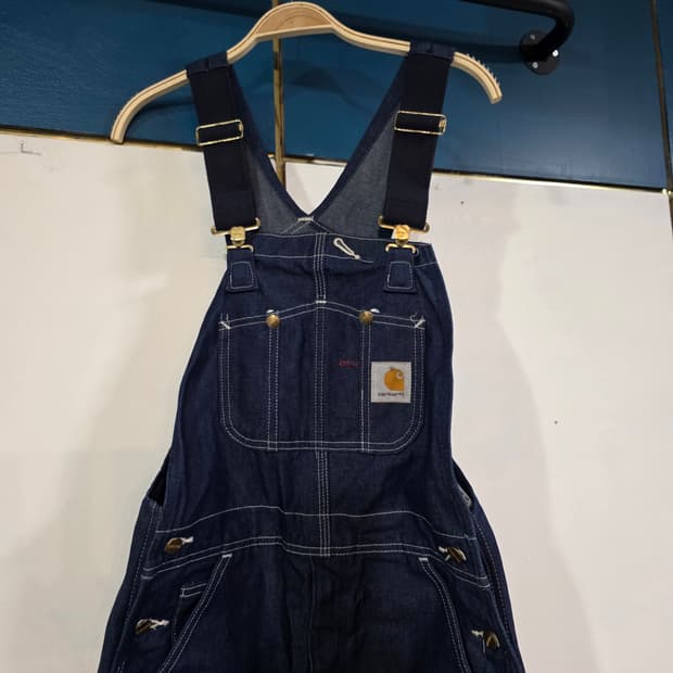 칼하트 멕시코 R08 데님 오버롤 팬츠 멜빵바지 32x32